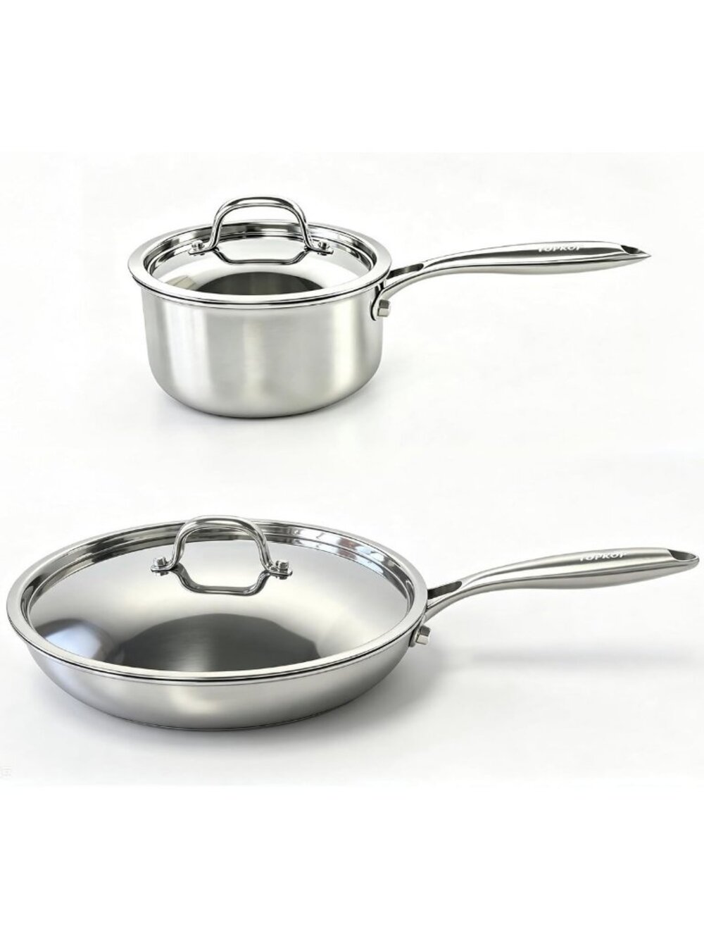 10" Tri-Ply Stainless Steel Frying Pan & 1.5QT Saucepan Set - Oven Safe